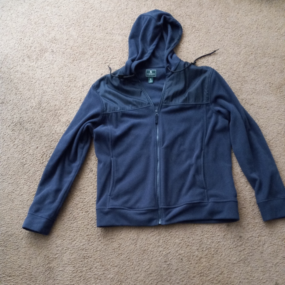 Bass full zip hooded sweatshirt size m navy blue
